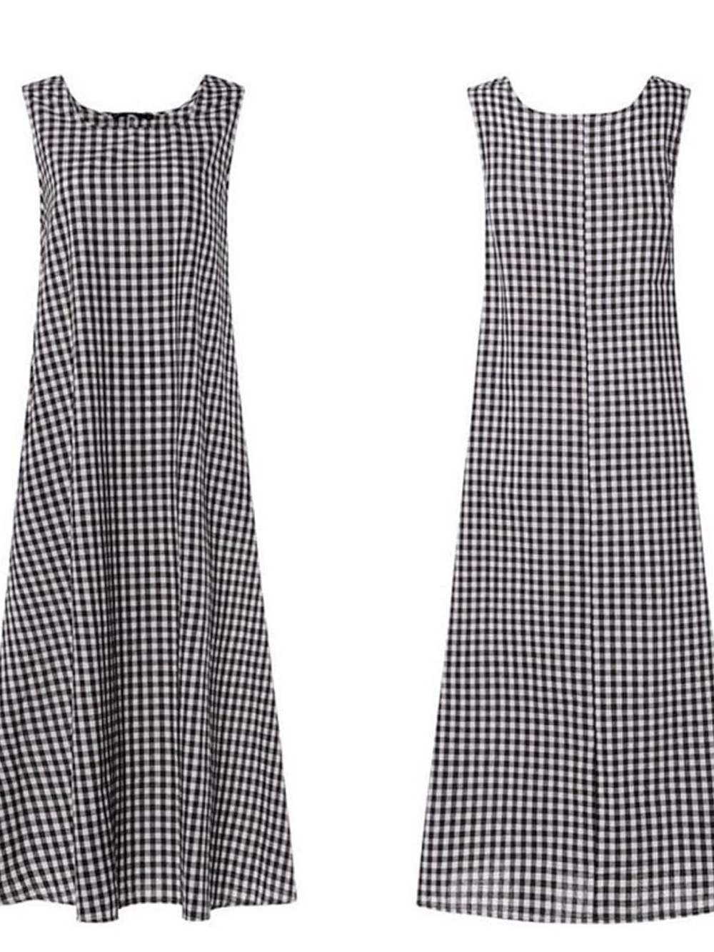 Amazon Black and White Gingham Sleeveless Maxi Dress
